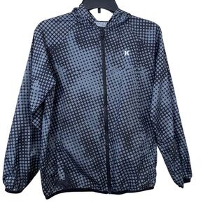 Hurley Boys Black and Gray Dot Pattern Jacket / Hoodie Windbreaker Size L